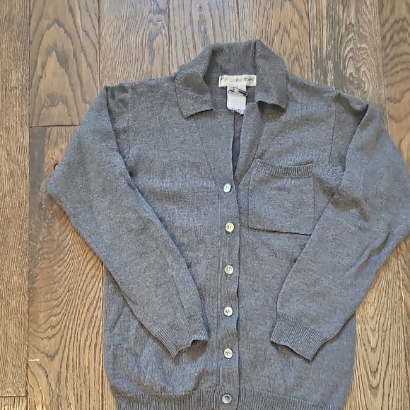 VINTAGE JH Collectibles Charcoal Cardigan Sweater - Picture 1 of 4